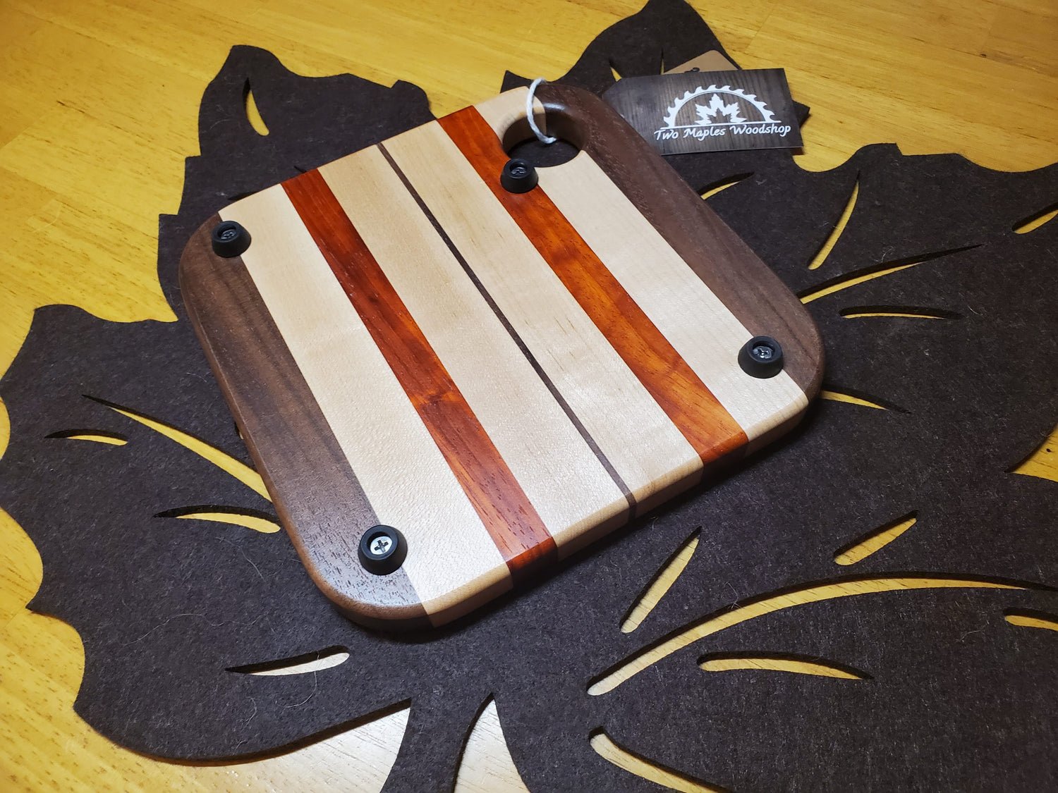 Trivet- Walnut, Maple, Padauk image 1