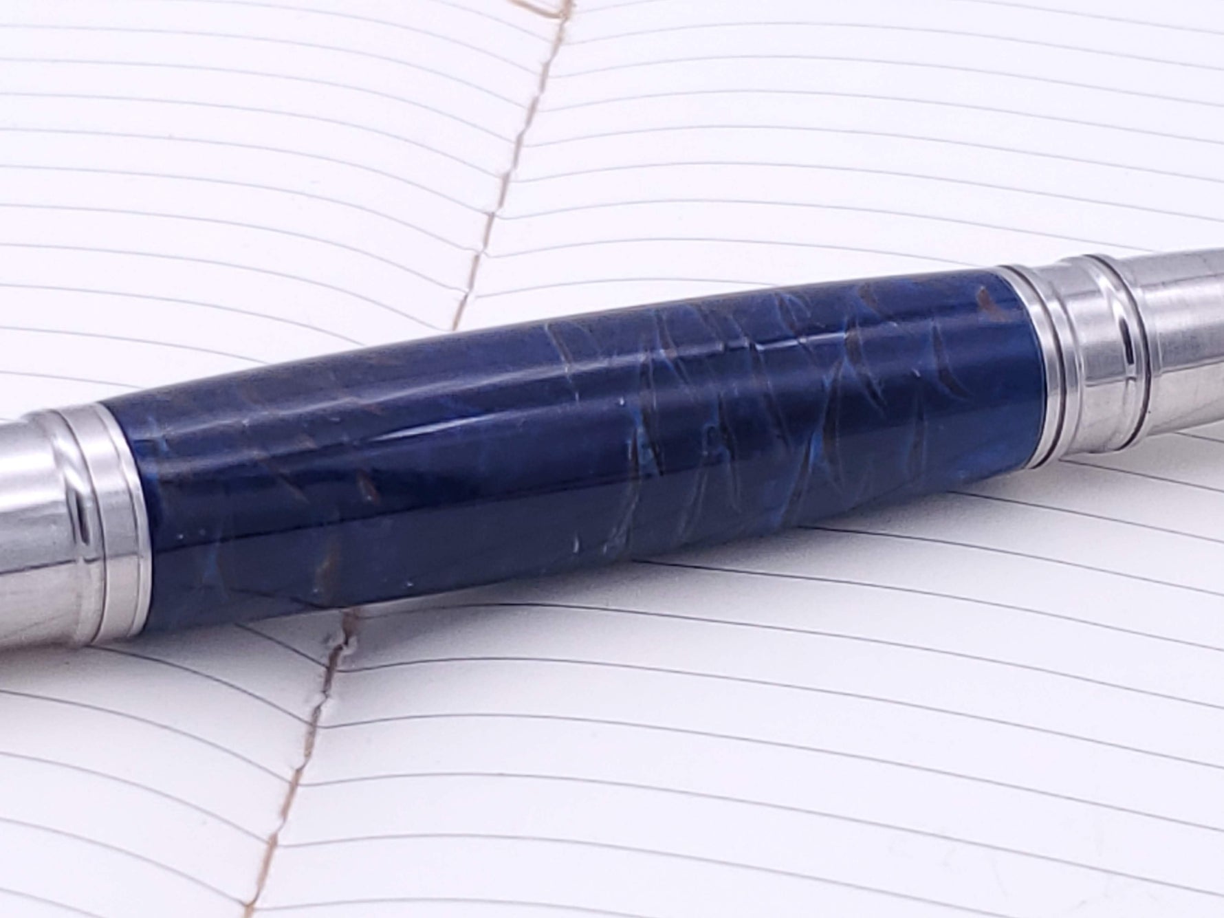 Liberty Stainless Steel Ballpoint with Pine Cones in Blue Resin image 3