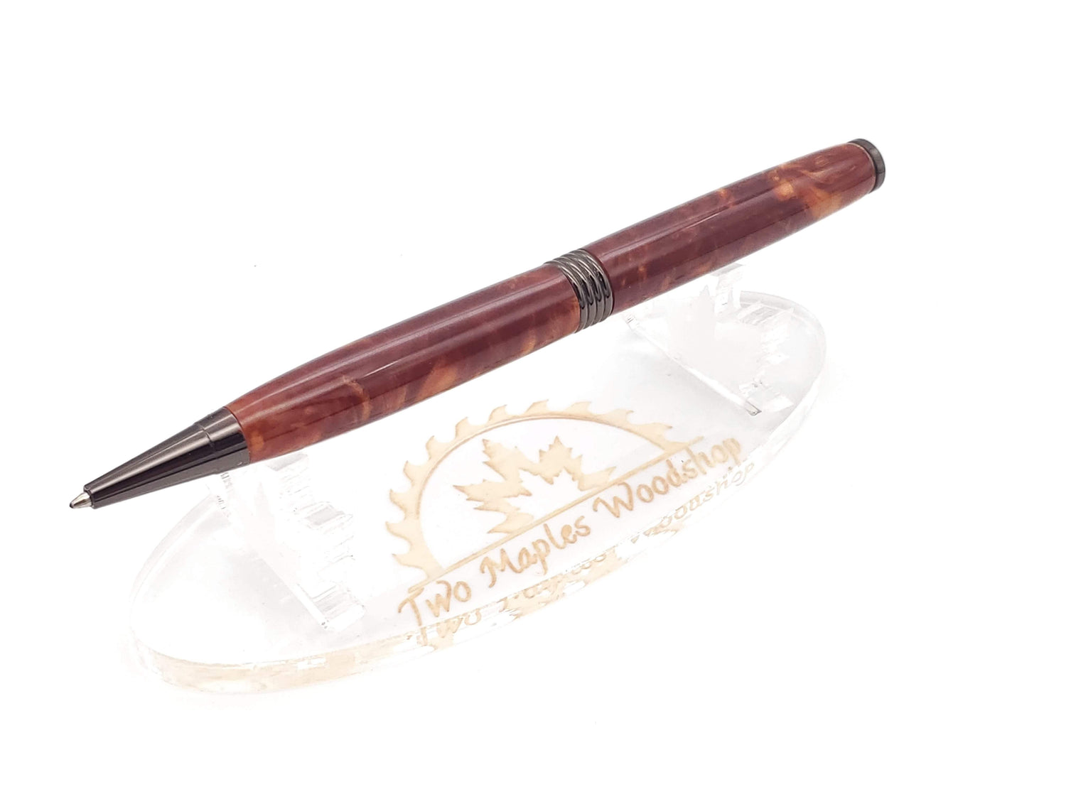 Burnt Orange Acrylic Trimline Twist Pen image 1