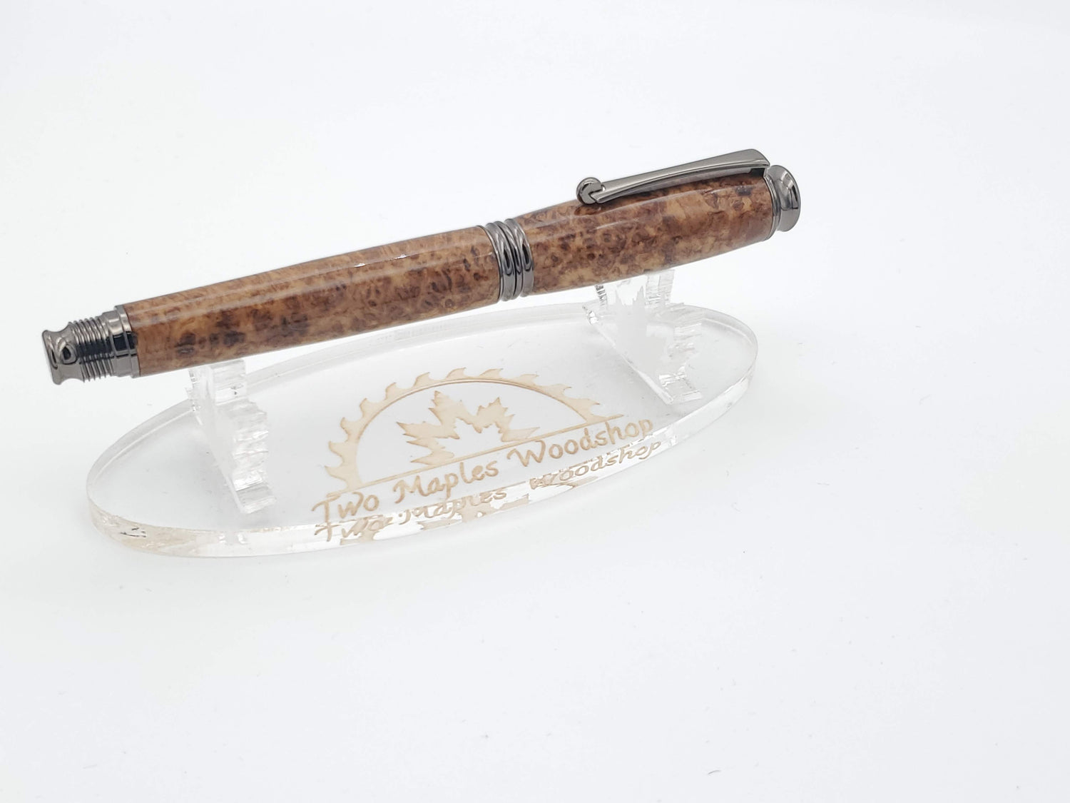 Fountain Pen & Rollerball Set | Black Ash Burl Virage Gun Metal image 1