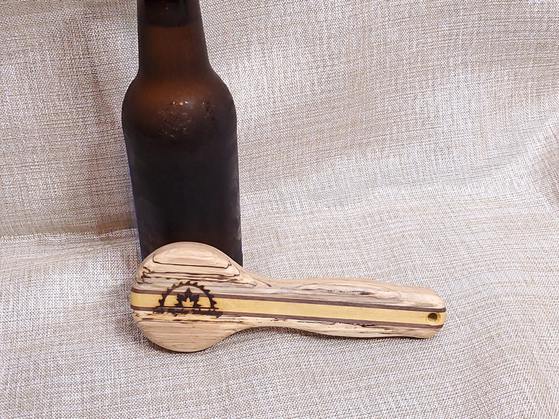 Bottle Opener - Spalted White Oak with Yellowheart & Walnut image 3