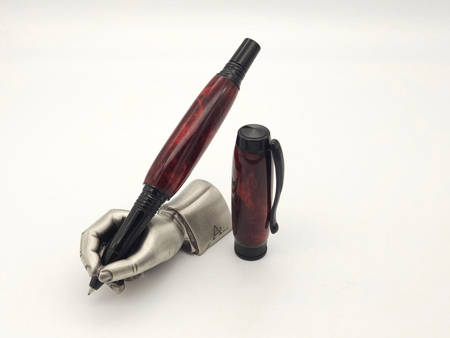 Marinara Diamond Knurl Black Chrome Rollerball Pen image 2