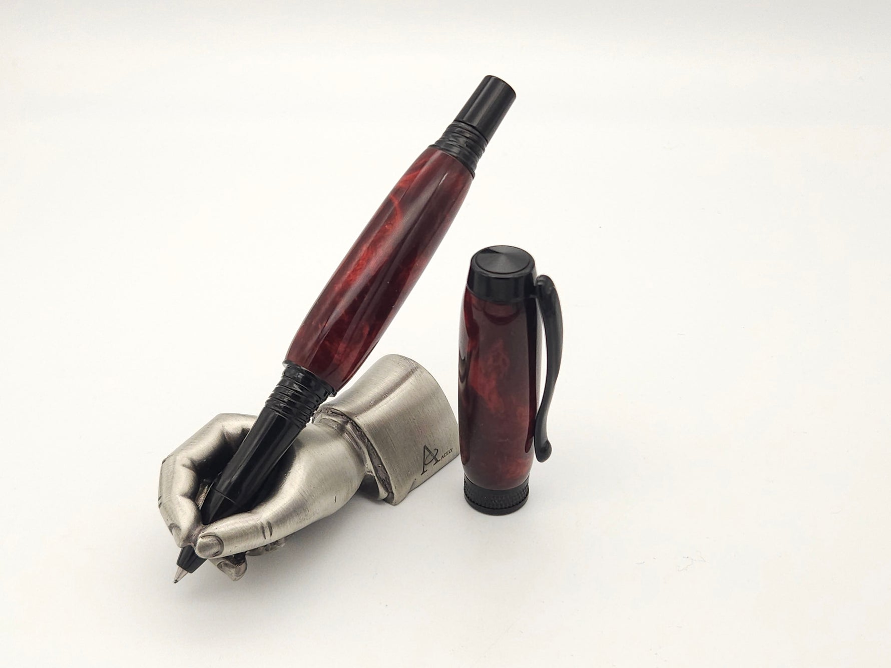 Marinara Diamond Knurl Black Chrome Rollerball Pen image 2