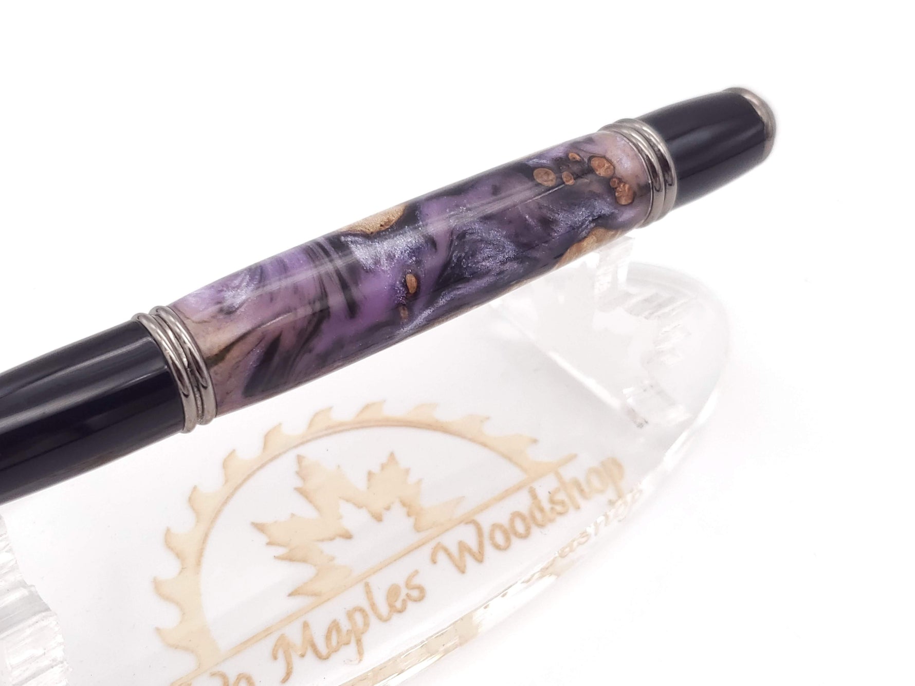 Maple Burl & Resin Gatsby Ballpoint Twist Pen image 3