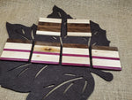 6pc Coaster Set- Maple, Walnut & Purpleheart image 1