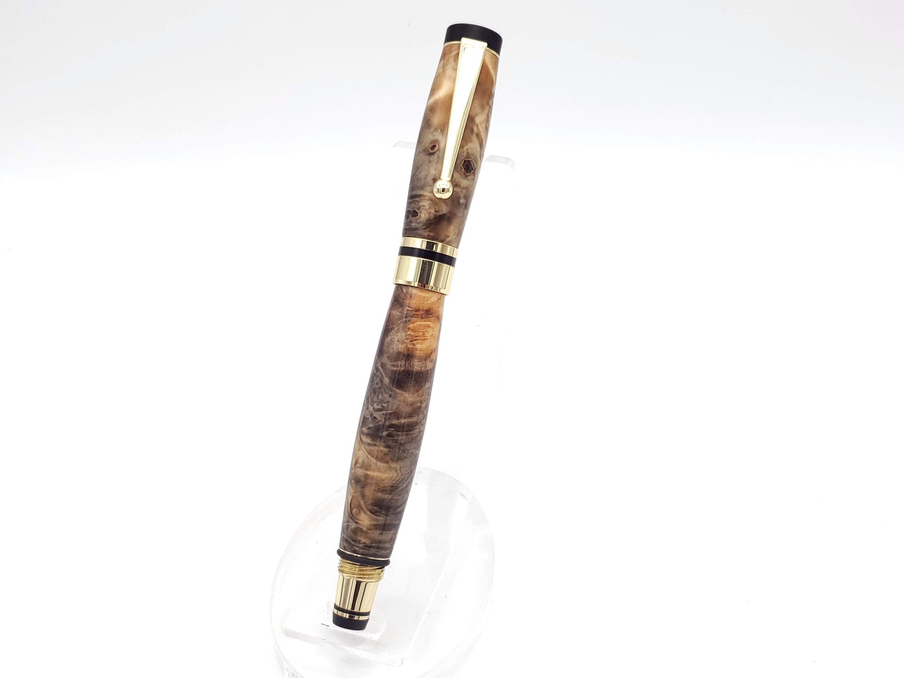 Premium Classic 24k Gold Fountain Pen | Rare Buckeye Burl Hardwood image 9