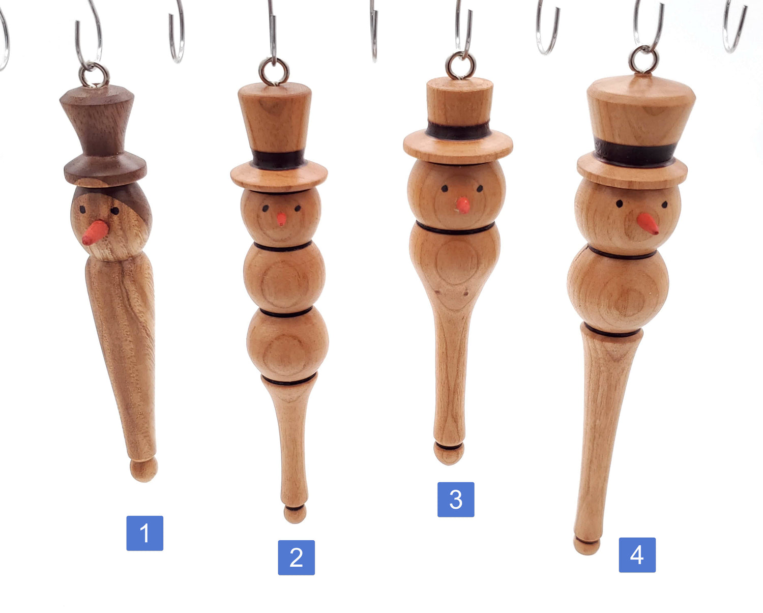 Handmade Wooden Snowman Ornaments image 0