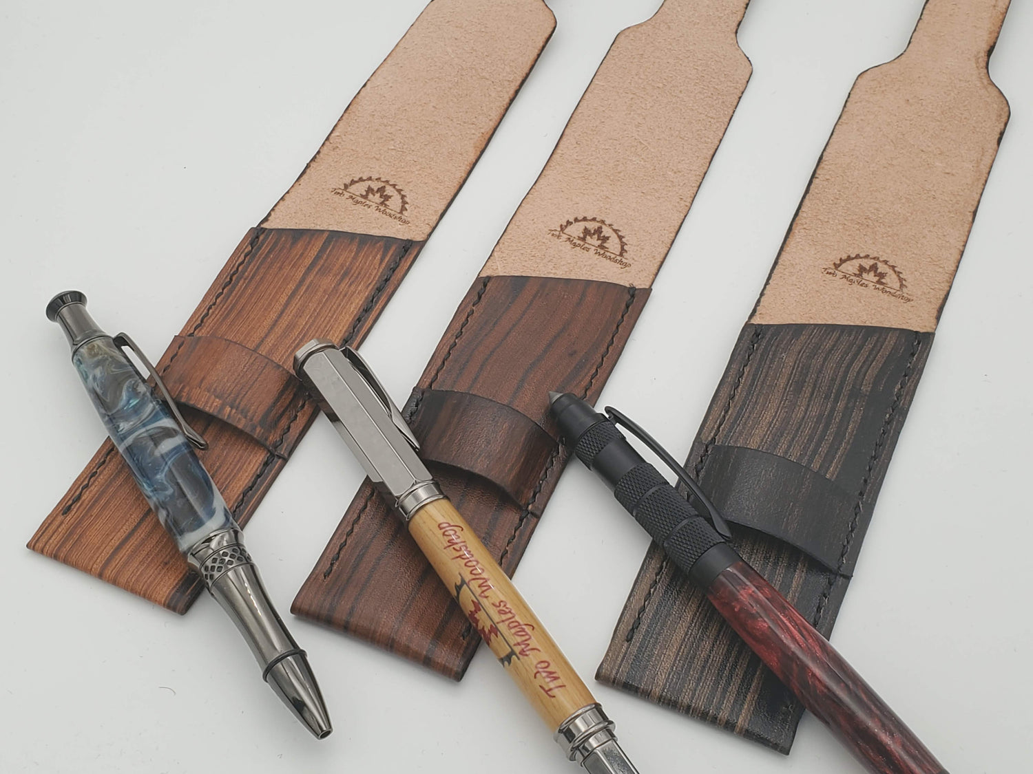 Full Grain Leather Pen Sleeves- Oak image 0