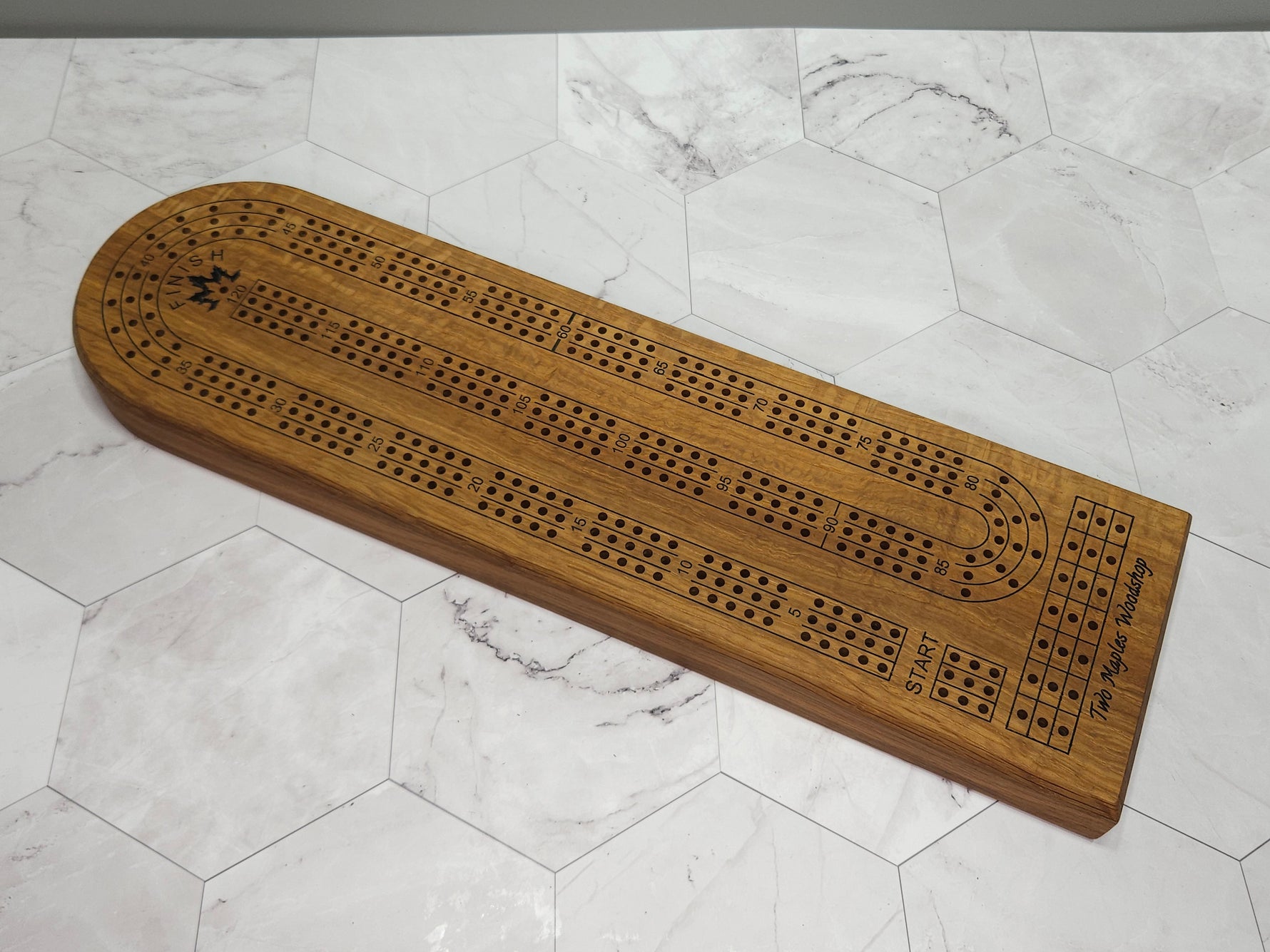 Hardwood Cribbage Board 2 or 3 Players image 8