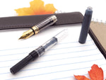 Classic Elite2 24k Gold & Gun Metal Fountain Pen | Yellow Cedar Burl Hardwood image 12