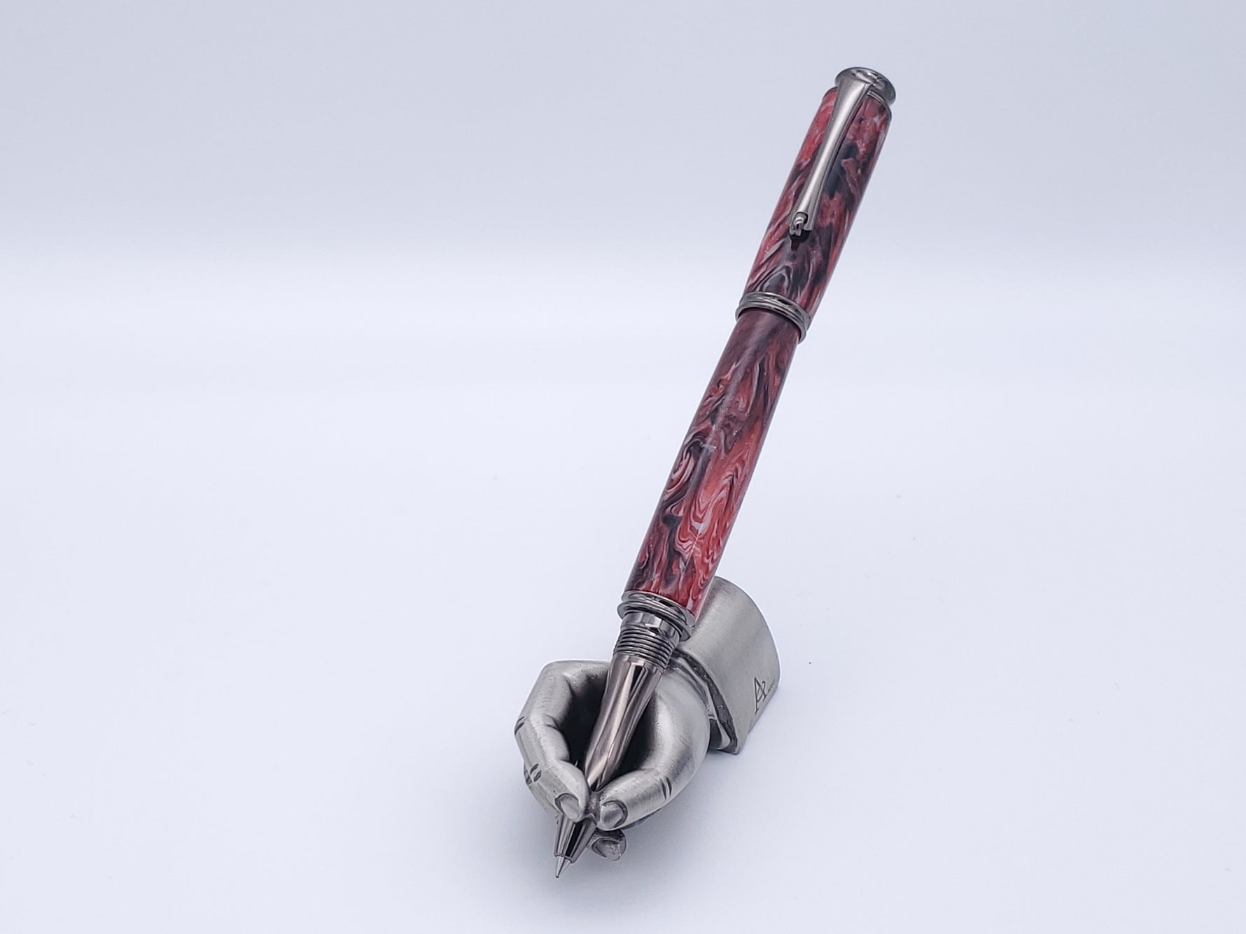 Red Swirl Virage Gun Metal Rollerball Pen image 5