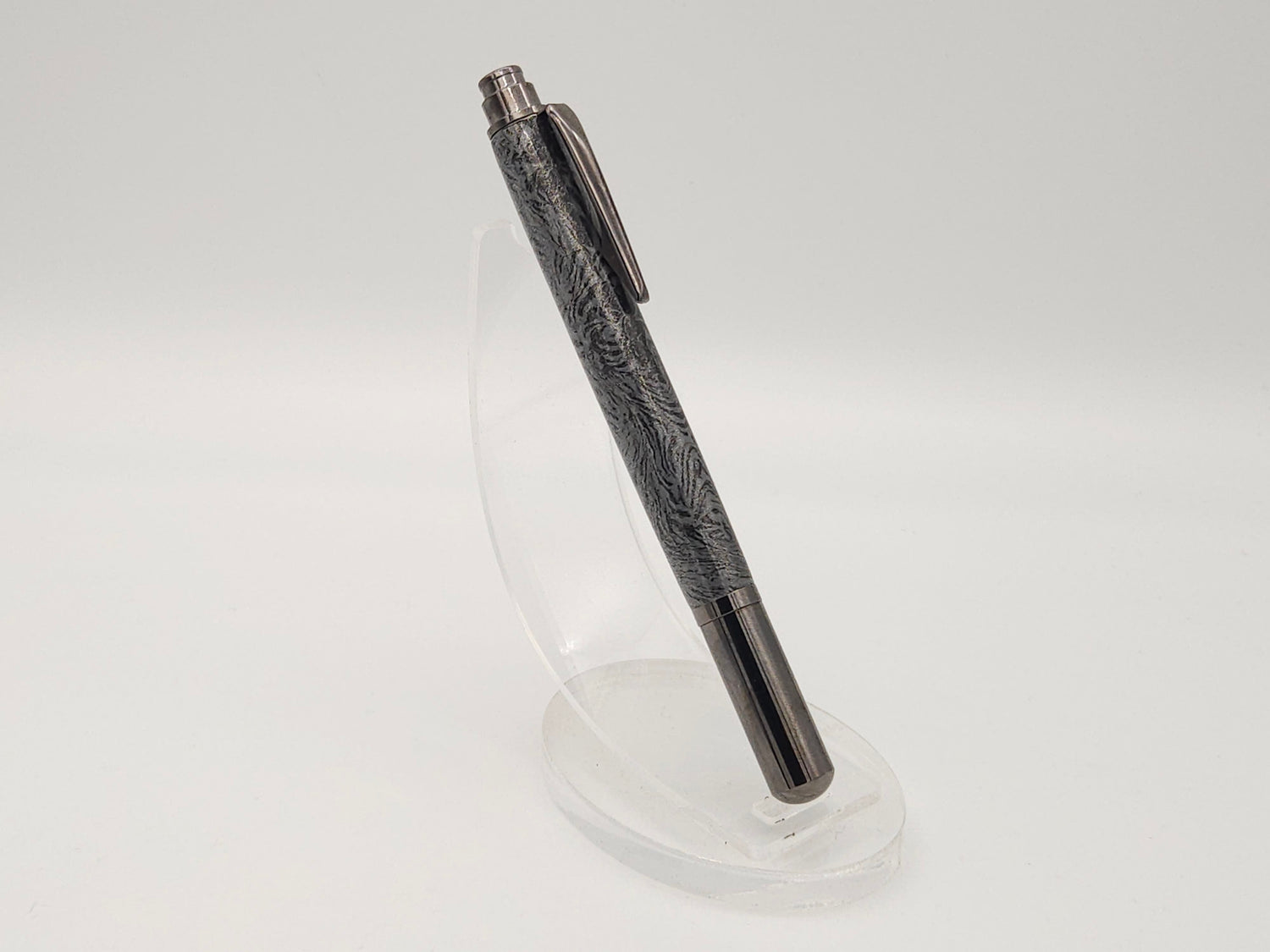 White Mokume M3 Rollester Gun Metal Rollerball Pen image 2
