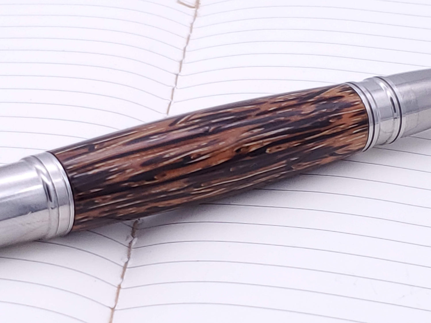 Liberty Stainless Steel Ballpoint wrapped in Black Palm image 2