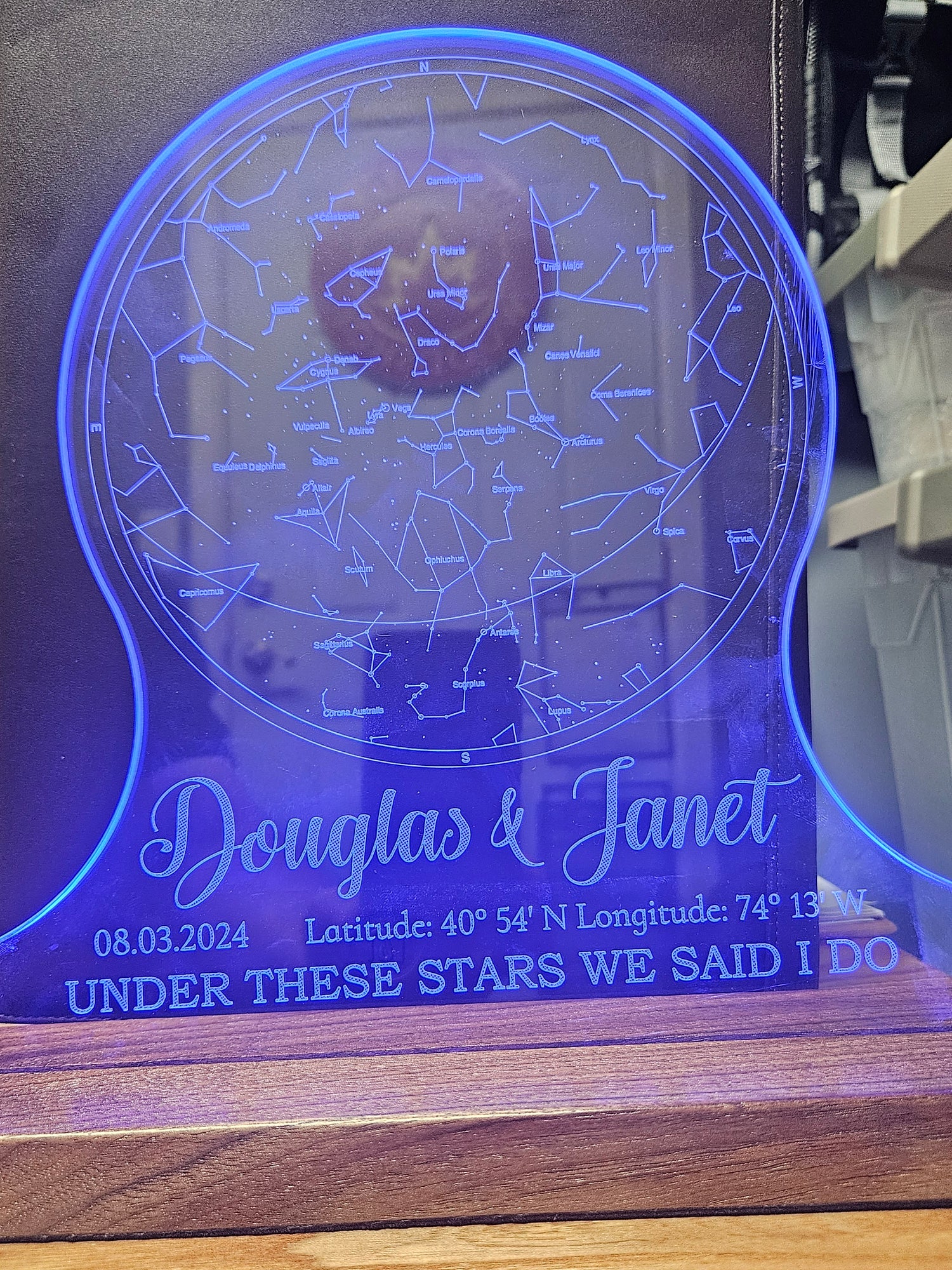 Custom Wedding LED Sign - Under These Stars image 1