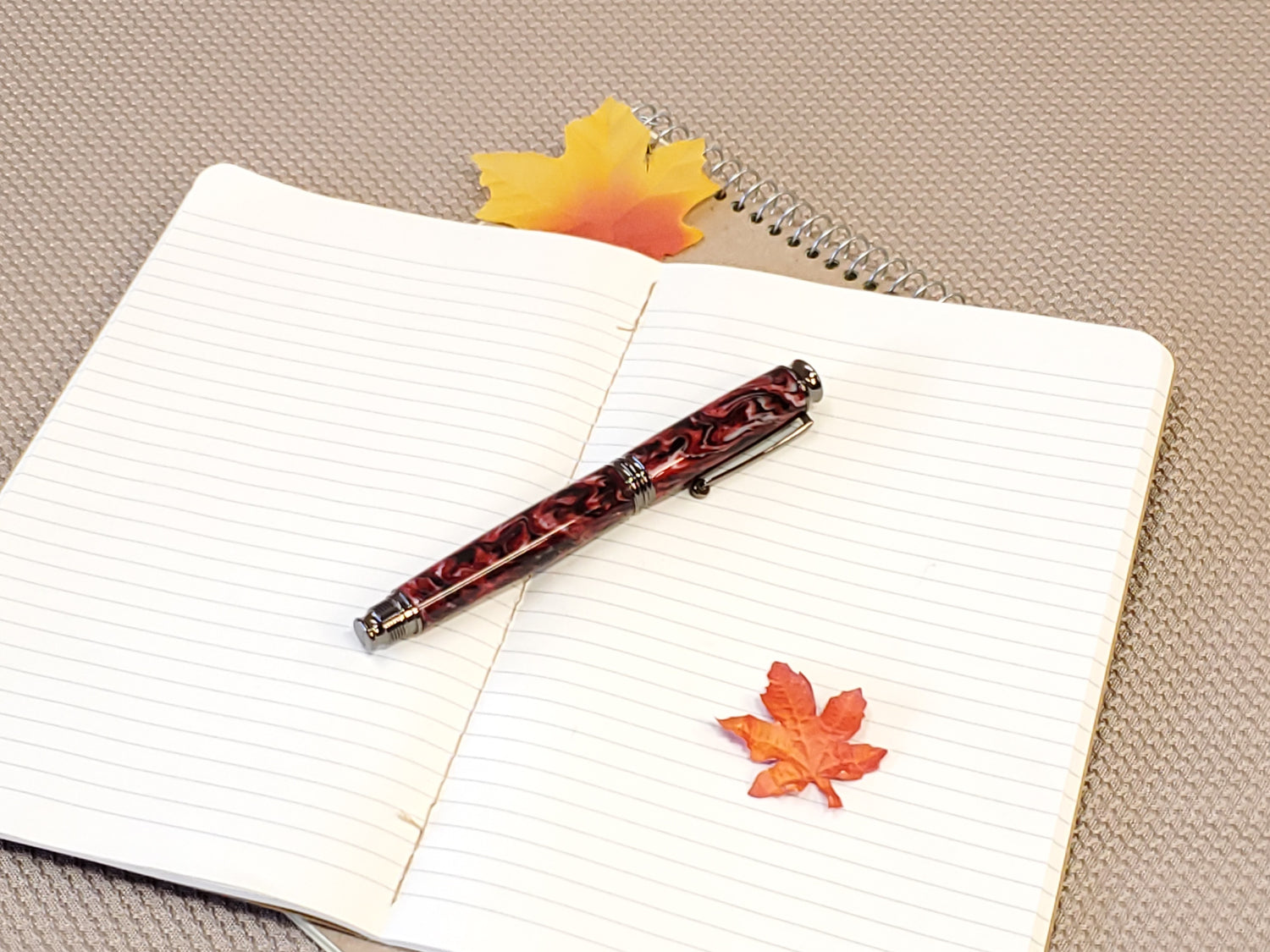 Fountain Pen  | Red Swirl Virage Gun Metal image 2
