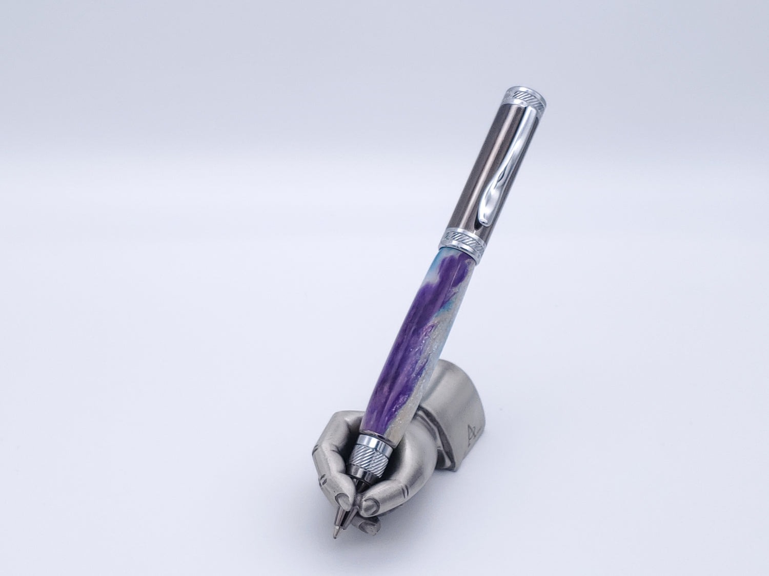 MP208 Purple & Blue Swirl with Gun Metal& Chrome Hardware image 1