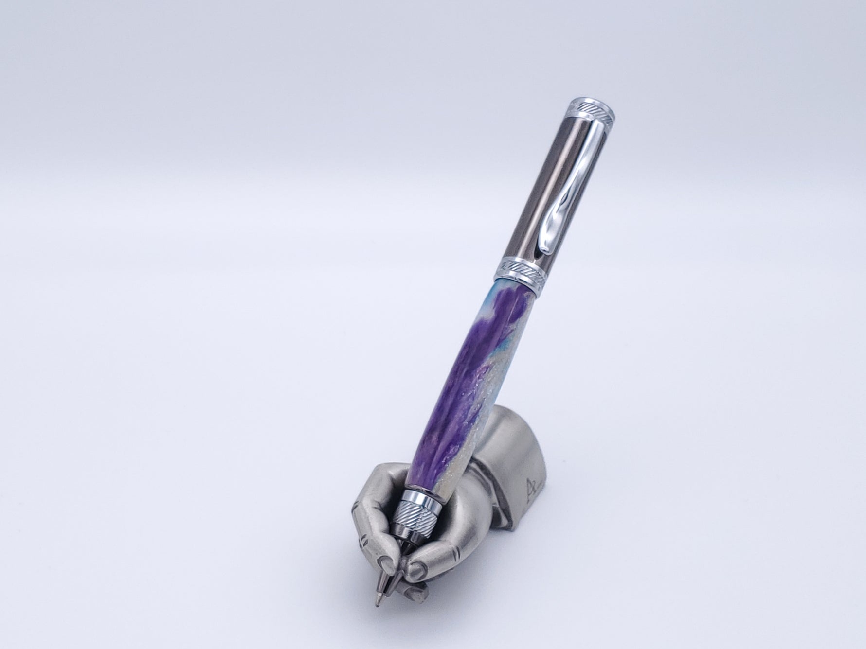 MP208 Purple & Blue Swirl with Gun Metal& Chrome Hardware image 1