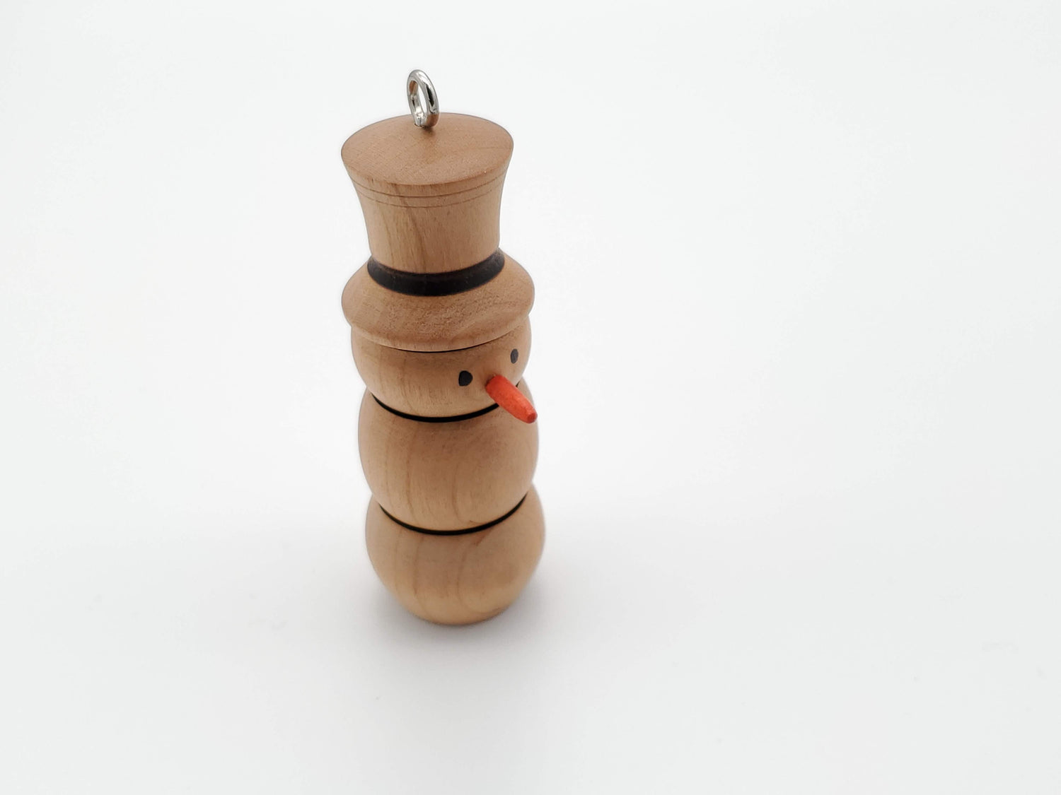 Handmade Wooden Snowman Ornament image 0