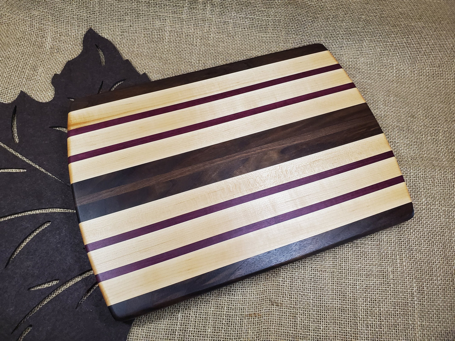 Walnut, Maple & Purpleheart Cutting Board image 0