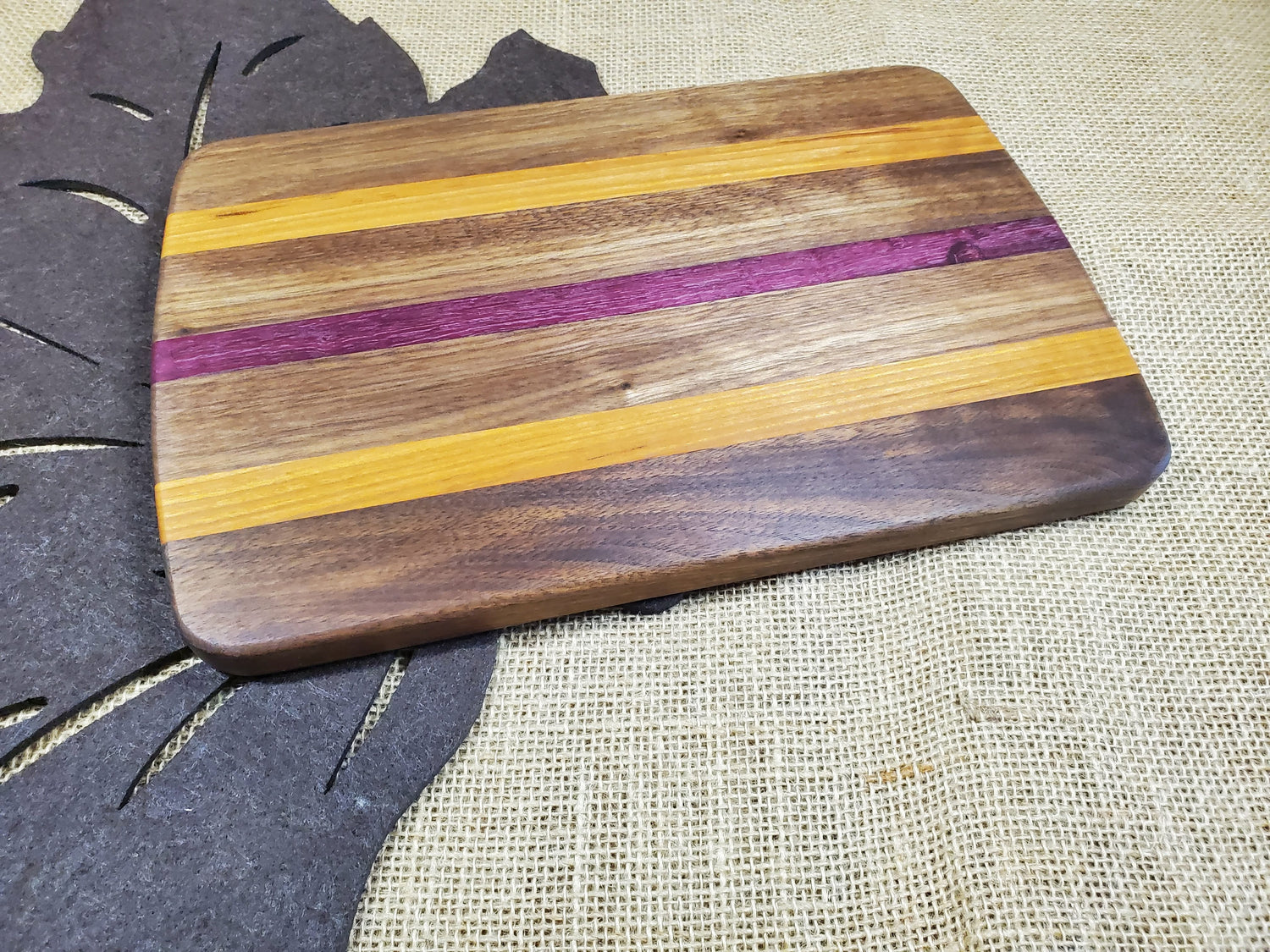 Walnut, Cherry & Purpleheart Cutting Board image 1