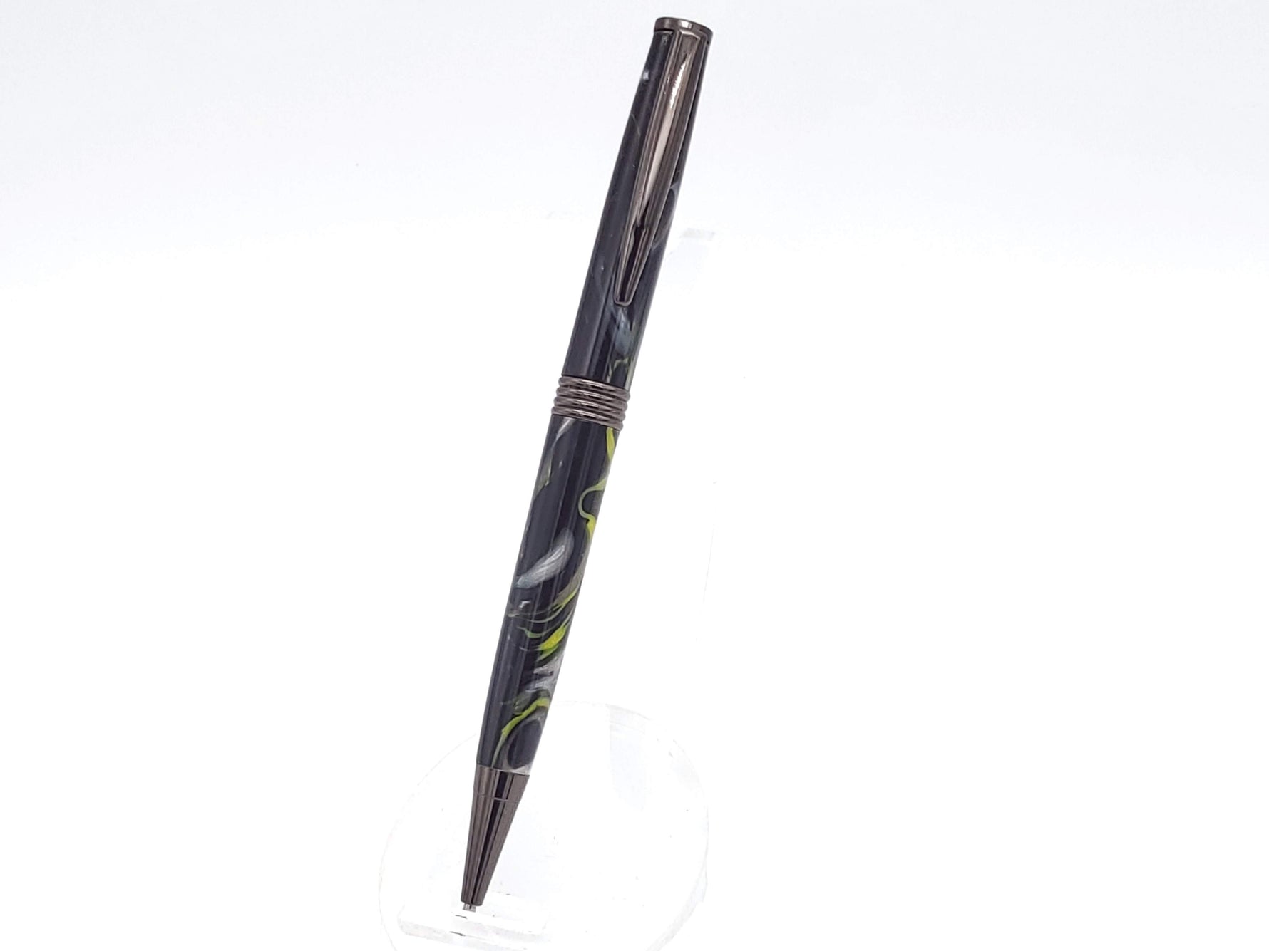 Black & Green Acrylic Trimline Twist Pen image 3