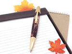 Polaris 24k Gold Ballpoint Pen | Crimson & Cream Acrylic Resin image 1