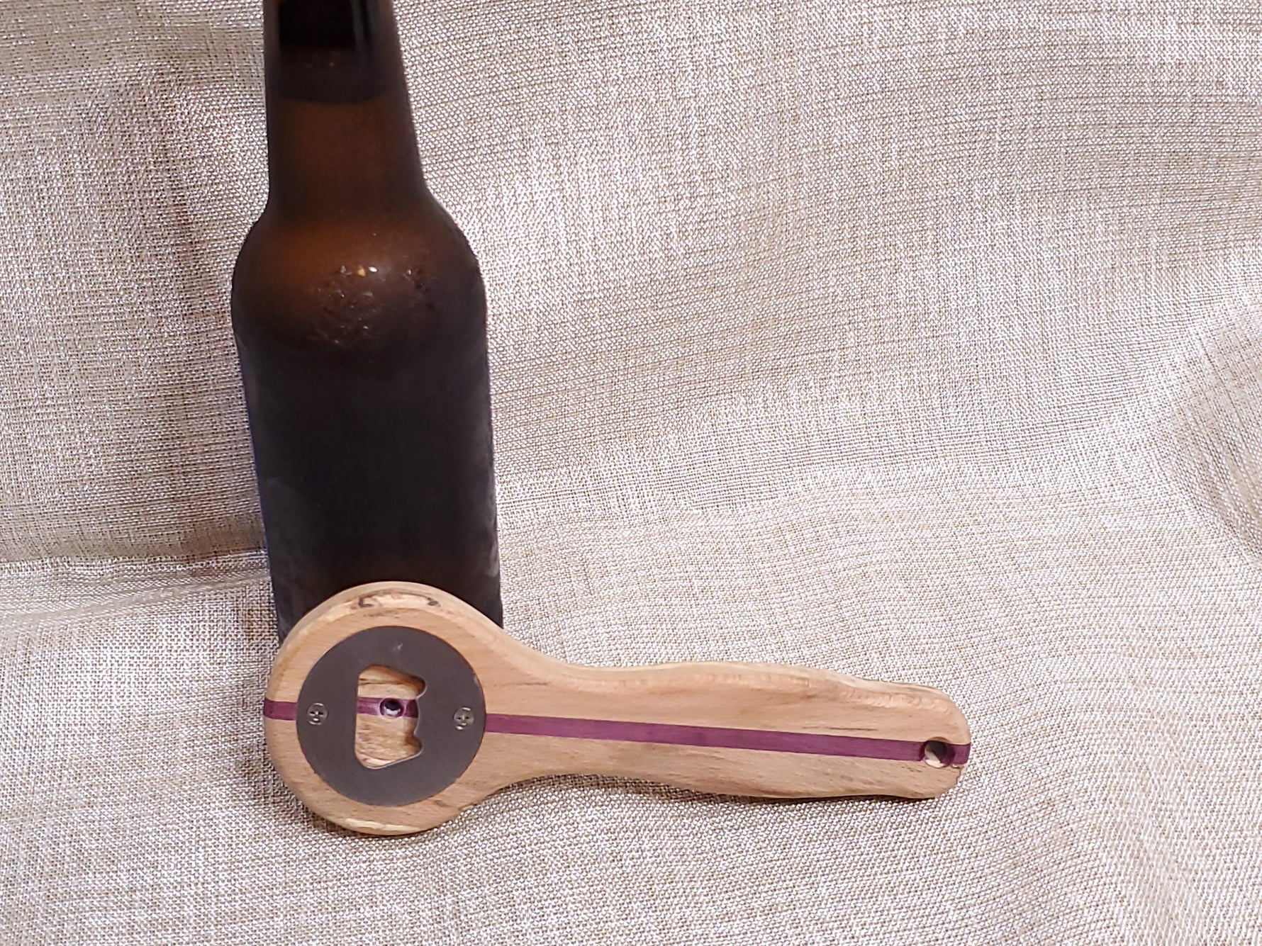 Bottle Opener - Spalted Beech & Purpleheart image 4