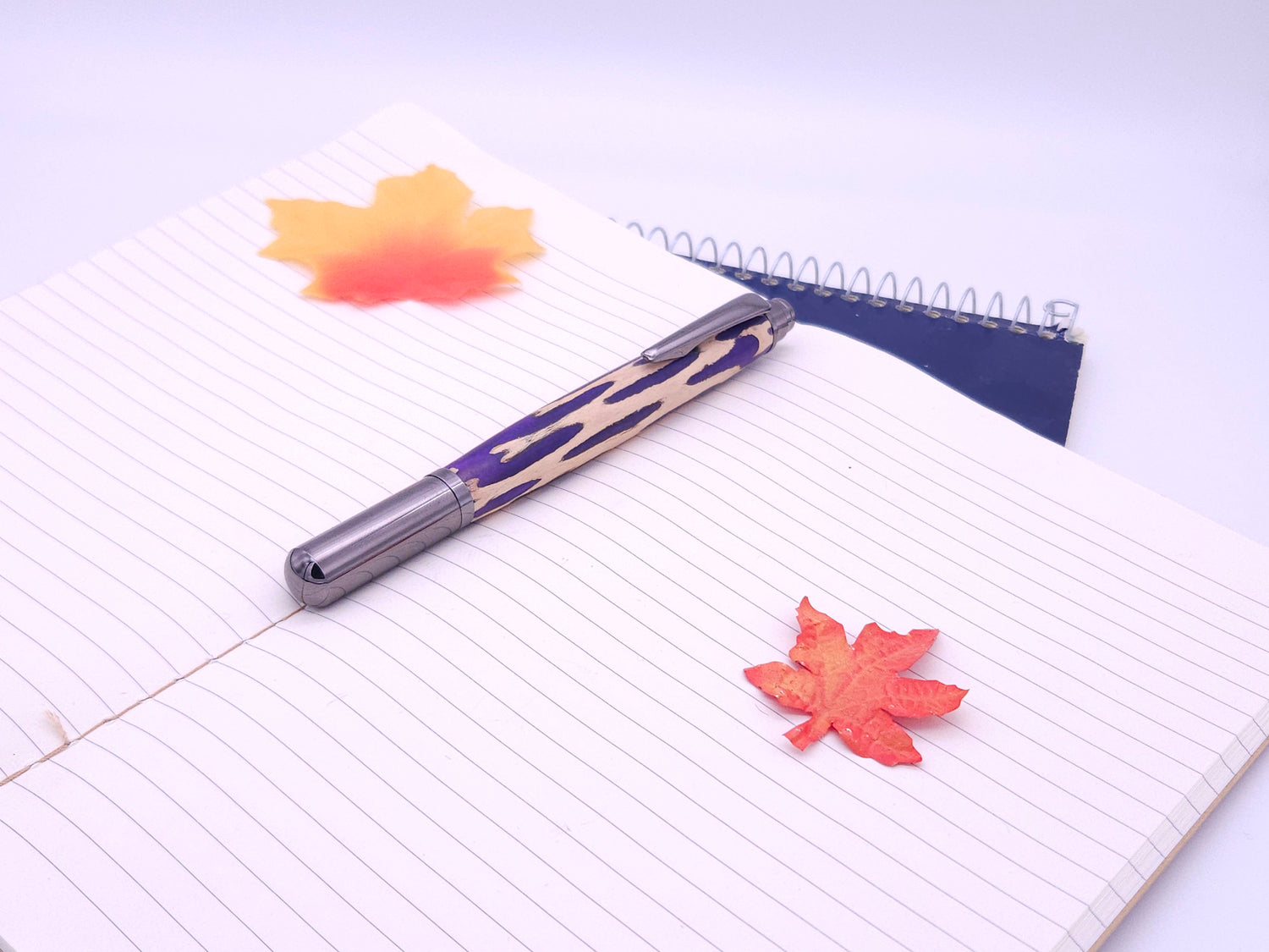 Rollester Gun Metal Rollerball Pen | Hybrid Cholla Cactus in Purple Resin