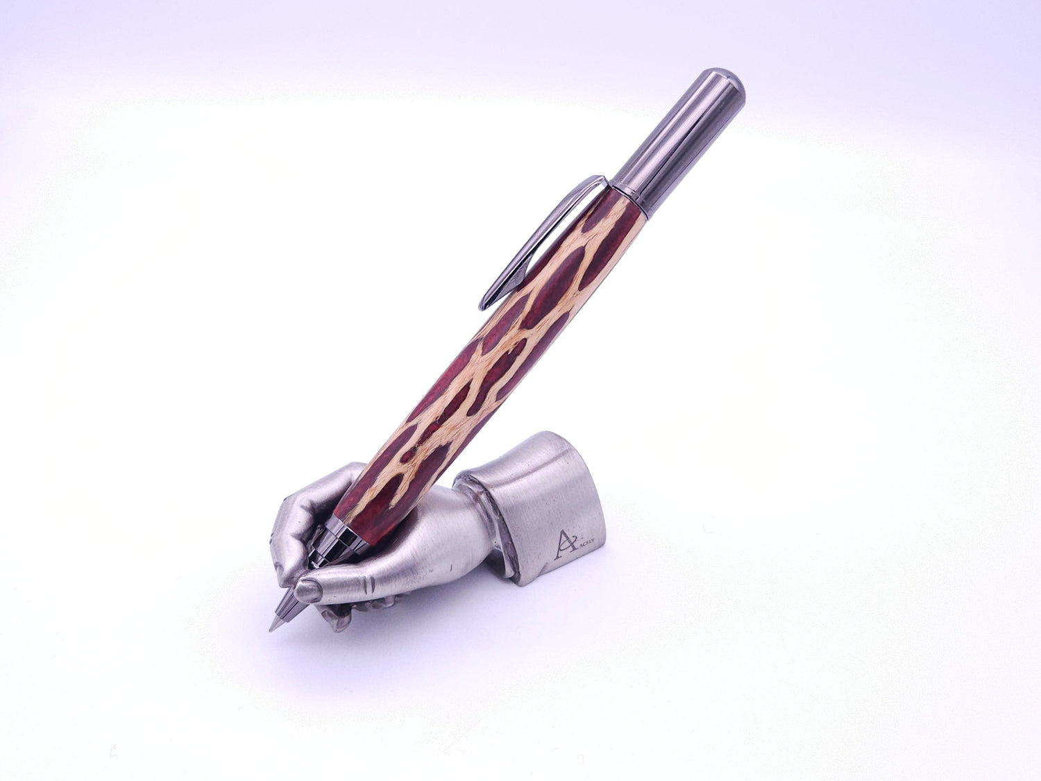 Rollester Gun Metal Rollerball Pen | Hybrid Cholla Cactus in Red Resin